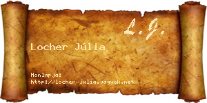 Locher Júlia névjegykártya